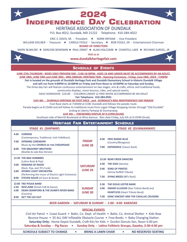 Dundalk Heritage Fair Program 2024